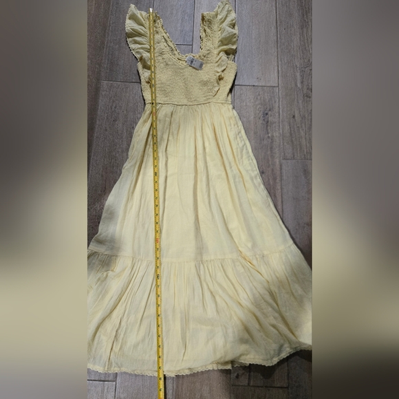Nwt Aerie Yellow Ruffle Maxi Dress Size Small - Picture 10 of 11